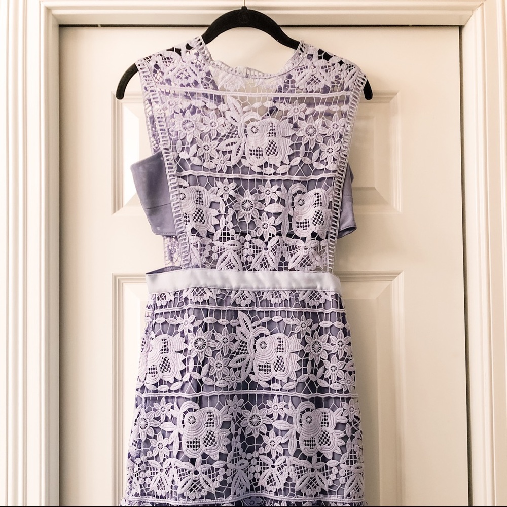 Goodnight Macaroon purple lace cocktail dress